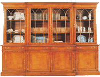 Georgian Break Front library bookcase